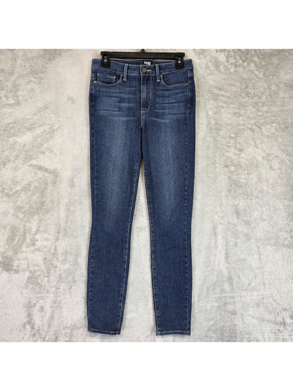 Paige Hoxton Ankle Jeans Womens 27 Blue Medium Wash Mid Rise Slim Stretch Denim